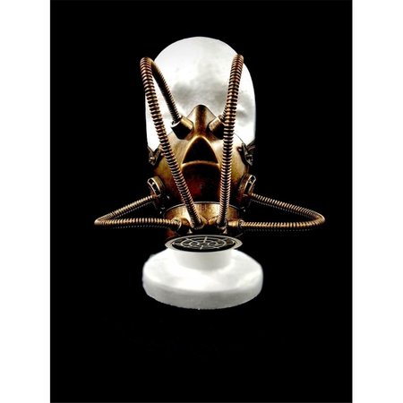 PERFECTPRETEND Steampunk Gas Mask with Small Tubes & Adjustable Elastic Strap, Gold PE2606814